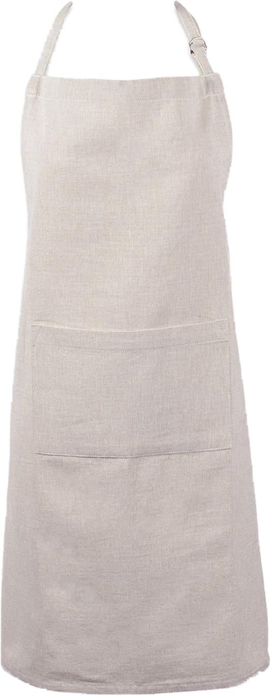 DII 100% Cotton Solid Chambray Kitchen Set, Chef Apron, Natural, 1 Piece