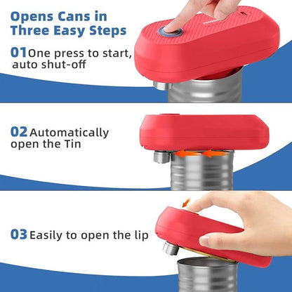Auto Electric Can Opener, Rechargeable Can Openers for Seniors & Arthritis, One-Touch Automatic Can Opener, Hands-Free, Smooth Edge, Compact, Cordless, Food-Safe Kitchen Gadgets