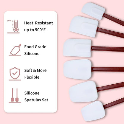 10 INCH Silicone Spatulas Heat Resistant Heavy Duty Rubber Spatulas Commercial Spatulas Set for Kitchen Use Silicone Cooking Utensils Sets of 2 - Image 3