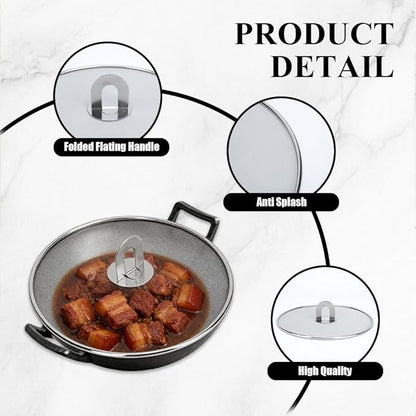 4 Pack Stainless Steel Grease Splatter Screen Set - 13"/11.4"/10"/8.2" Frying Pan Splatter Guard with Fold-Flat Knob, Kitchen Oil Splatter Shield for Safe Cooking - Image 3