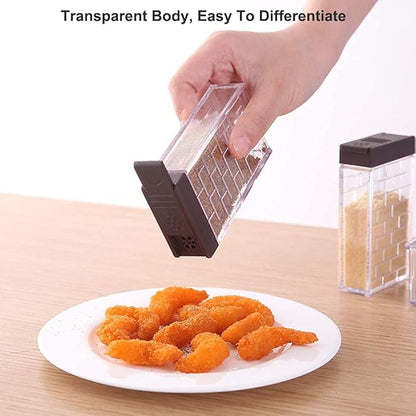 12 PCS Spice Shaker Jars, Salt and Pepper Shakers Set, Seasoning Shaker Boxes Condiment Set, Plastic Spice Dispenser Cases Clear Seasoning Storage Container Bottles with Lid & Tray (#A) - Image 5
