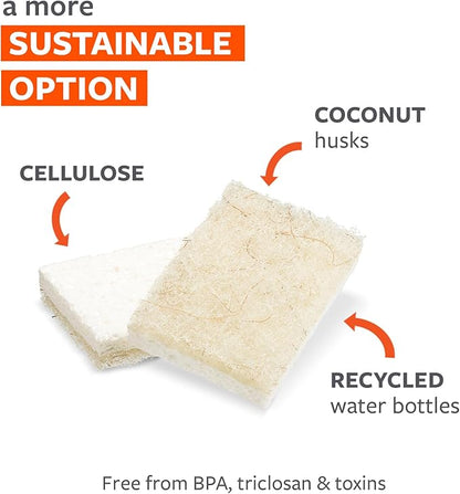 Full Circle Coconut Scrubber Sponges, Pack of 2 – Dual-Sided, Plant-Based Sponges Made with Coconut Shells, Cellulose & Recycled Materials, Safe for Nonstick Cookware - Image 5