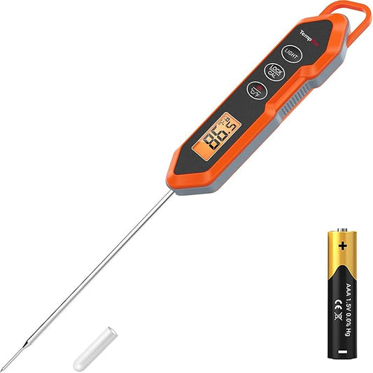 TempPro TP15H Waterproof Instant Read Meat Thermometer for Cooking, Digital Food Thermometer with Backlight & Calibration, Cooking Thermometer for BBQ (Previously ThermoPro) by TempPro