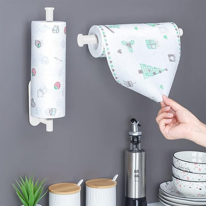 MGahyi Paper Towel Holder Wall Mount, Self Adhesive Or Drilling Paper Towel Holder Under Cabinet, 13.2 inch Stainless Steel Kitchen Paper Towel Roll Rack, Bathroom Towel Roll Hanger(Rectangle-White) - Image 4
