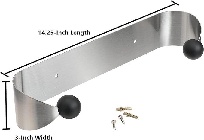 Prodyne Under Cabinet Paper Towel Holder, Silver and Black Small - Image 4