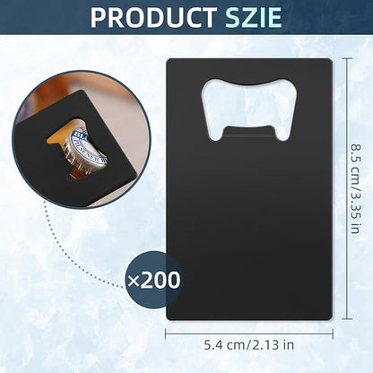 200 Pcs Credit Card Bottle Opener Bulk, Stainless Steel Metal Card Beer Bottle Openers Wallet Bottle Opener DIY for Party Favor Wedding Favor Groomsmen Bridesmaid Gift (200 Pcs) - Image 2