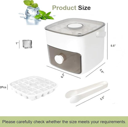 Ice Cube Tray with Lid & Bin Ice Maker for Freezer Ice Trays Ice Container- Ice Molds for Whiskey, Cocktail, Coffee Drinks, Beer with Ice Tongs Kitchen Gadgets Tools (White) - Image 6