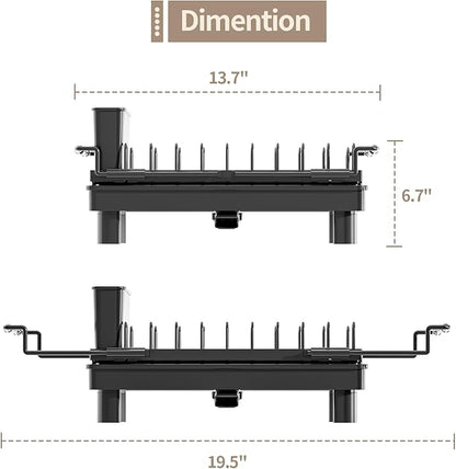 SanDream Dish Drying Rack, Small Over Sink Dish Drying Rack, Expandable Over the Sink Dish Drying Rack with Drip Tray for Kitchen Counter & in Sink - Image 3