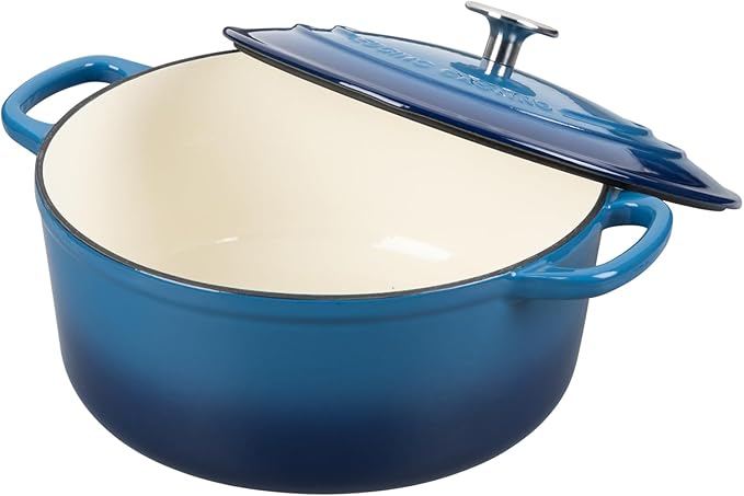 EDGING CASTING Enameled Cast Iron Dutch Oven Pot With Lid for Cooking, Bread Baking, Bread Oven, 5.5 Quart, Lake Blue - Image 5