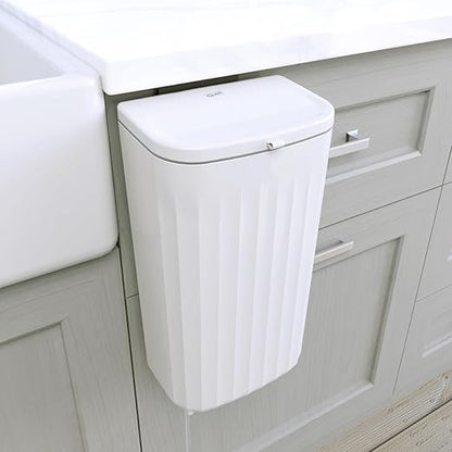 Glad Roomate Under Counter Waste Bin | Space Saving Small Trash Can for Kitchen Cabinet, Bathroom or Office | Dual Lid for Ease of Opening, 12 Liter, White by GladTrashFoodStorage