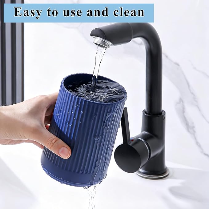 Kyraton Cooking Utensils Holder 2pcs, 360° Rotating Heavy Duty Plastic Kitchen Utensil Holder for Countertop, The Small Utensil Crock for Cutlery Silverware, Tooth Brush, Desk Pencil Pen - Image 5