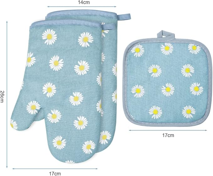 AUAUY Oven Mitts and Pot Holders, 392°F Heat Resistant Cooking Gloves and Hot Pads, Baking Mittens Grilling Gloves BBQ Gloves. Non-Slip Kitchen Mittens Home Essentials for Oven Cooking Baking Grilling - Image 6
