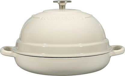 EDGING CASTING Enameled Cast Iron Dutch Oven Pot with Lid, Round Bread Oven for Homemade Sourdough Bread Baking, 6 Quart, White - Image 6