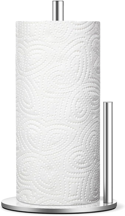Paper Towel Holder Countertop, Premium Stainless Steel Silver Paper Towel Holder with Anti Slip & Waterproof, Freestanding Countertop Paper Towels Holder for Kitchen, Tabletop, Bathroom by Unknown