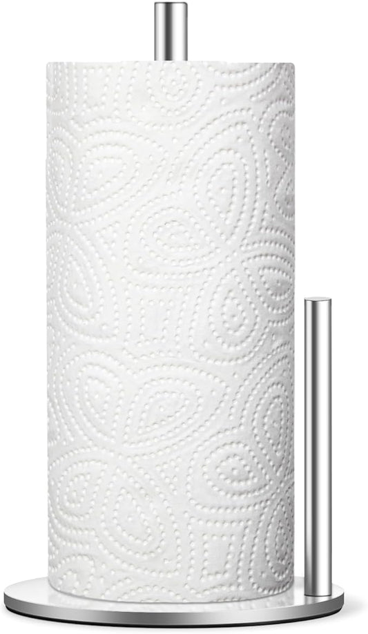 Paper Towel Holder Countertop, Premium Stainless Steel Silver Paper Towel Holder with Anti Slip & Waterproof, Freestanding Countertop Paper Towels Holder for Kitchen, Tabletop, Bathroom by Unknown