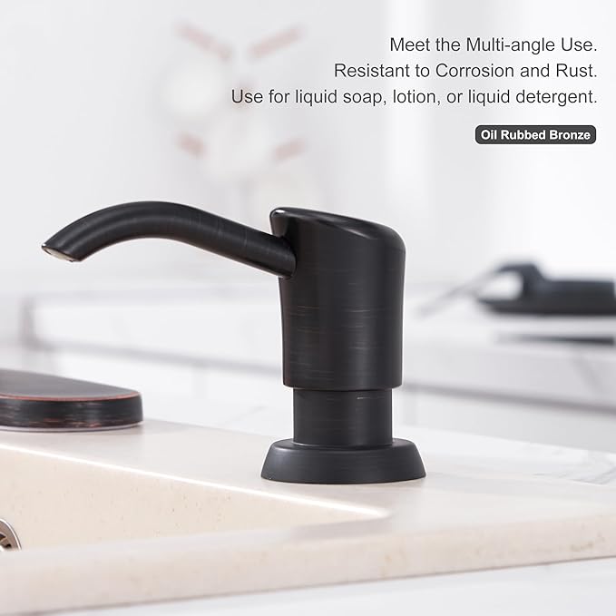 GAGALIFE Soap Dispenser for Kitchen Sink, ABS in Counter Soap Dispenser(Oil Rubbed Bronze), with 17 Ounce Large Pet Soap Bottle, Refill from The Top, Venetian Bronze - Image 4