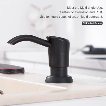 GAGALIFE Soap Dispenser for Kitchen Sink, ABS in Counter Soap Dispenser(Oil Rubbed Bronze), with 17 Ounce Large Pet Soap Bottle, Refill from The Top, Venetian Bronze - Image 4