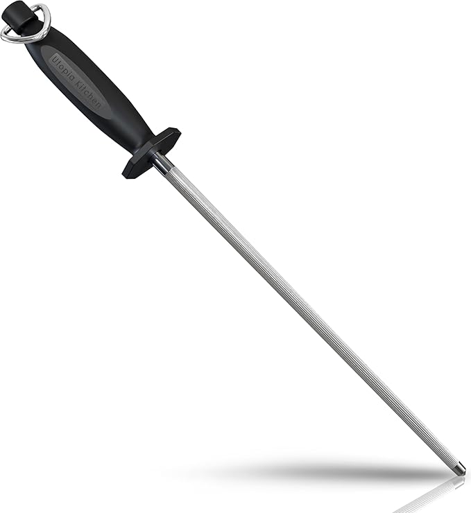 Utopia Kitchen 10 Inch Honing Steel Knife Sharpening Steel Sharpening Rod, Black by UTOPIAKITCHEN
