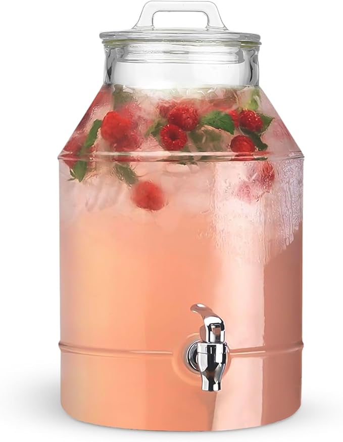 3 Gallon Glass Drink Dispensers For Parties,Classic Mason Jug Beverage Dispensers With Glass Lid With Handle And 100% Leakproof Spigot.Glass Water Jug Dispenser,Lemonade Dispenser - Image 6