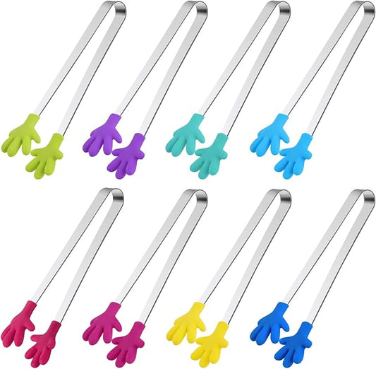 Shindel Mini Serving Tongs, 5" Small Stainless Steel Tongs, Cute Kitchen Gadgets for Christmas Candy, Snacks, Chips, Cookies, Fruit, Salad, Food, Sugar Cubes, Party, Appetizers, Great for Fine Motor by Shindel