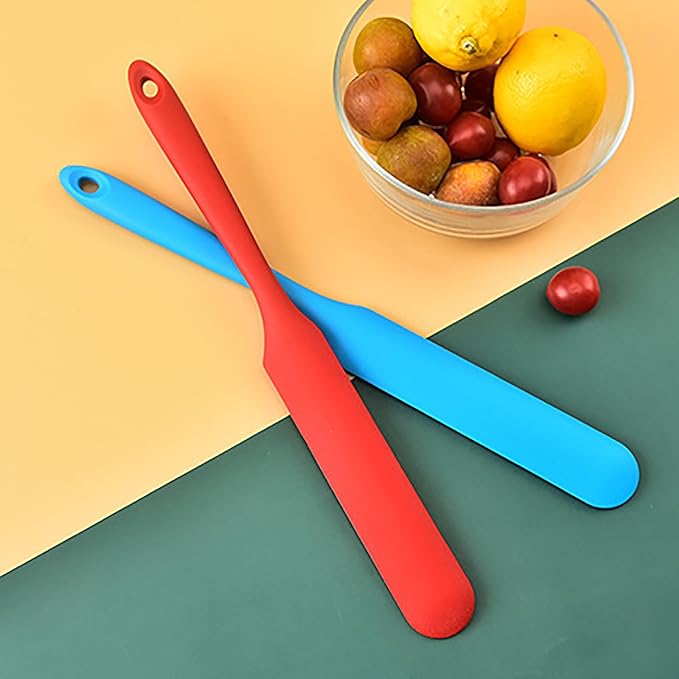 3 Pcs Jar Spatula,Sourdough Spatula with Long Handle,Silicone Skinny Spatulas Scraper for Jars - Image 2