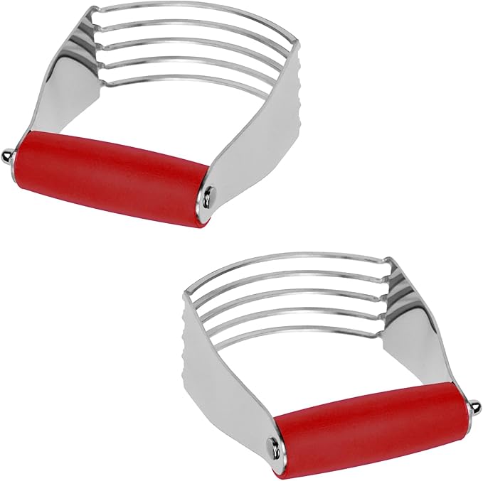 Dough Blender Heavy Duty Pastry Cutter Stainless Steel Butter Cutter Professional Baking Tool For Mixing Flour Butter (Red) - Image 6