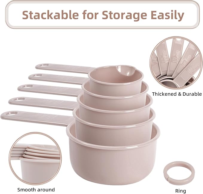 11PCS Measuring Spoons and Measuring Cups Set, Stackable Cups and Spoons, Nesting Cups Spoon for Cooking Baking Supplies, Kitchen Gadgets Essentials Tools - Image 4