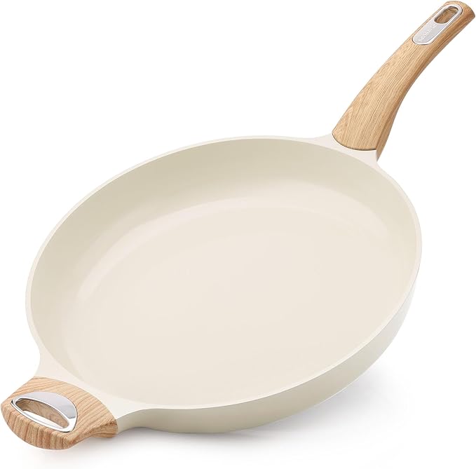 SENSARTE Ceramic Nonstick Frying Pan Skillet 12.5Inch Non Stick Pan with Ergonomic Handle, Non-toxic Healthy Large Cooking Chef's Pan, Free of Intentionally Added PFOA/PFAS/PTFE, Induction Compatible by SENSARTE