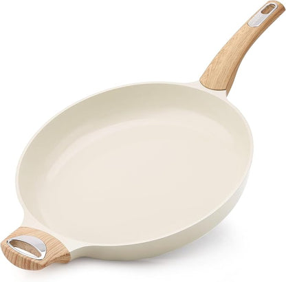 SENSARTE Ceramic Nonstick Frying Pan Skillet 12.5Inch Non Stick Pan with Ergonomic Handle, Non-toxic Healthy Large Cooking Chef's Pan, Free of Intentionally Added PFOA/PFAS/PTFE, Induction Compatible by SENSARTE