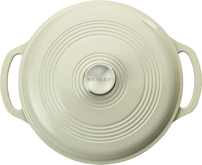 Mercer Culinary Enameled Cast Iron Round Dutch Oven, 6 qt., White - Image 3