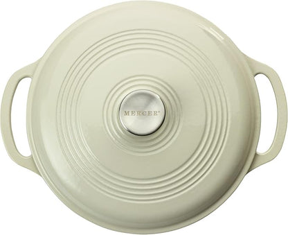Mercer Culinary Enameled Cast Iron Round Dutch Oven, 6 qt., White - Image 3