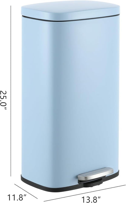 happimess HPM1011G Curtis 8-Gallon Step-Open Trash Can, Fingerprint Resistant, Modern, Minimalistic for Home, Kitchen, Laundry Room, Office, Bedroom, Bathroom, Tide Pool Blue - Image 4