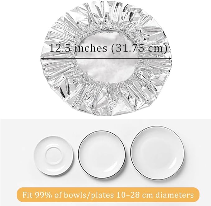Ouliget Repeatable Film Insulation Cover,Aluminium Foil Elastic Food Bowl Storage Covers,Food Fresh Keeping Bags for Sandwich Wraps Burritos BBQ Cooking Storing Food,20 Pieces - Image 6