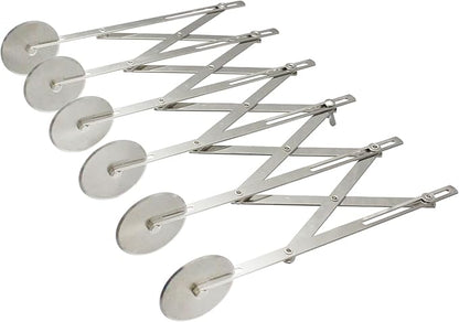 TrueCraftware- 6-Wheel Stainless Steel Adjustable Dough Divider- Pastry Cutter Bakeware Stainless Pizza Slicer Round Dough Cutter Roller Cookie Pastry Knife Divider