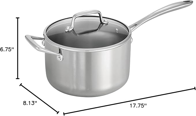 Tramontina Tri-Ply Clad Stainless Steel 4-Quart Sauce Pan with Glass Lid, Induction-Ready, Dishwasher-Safe, NSF-Certified - Image 10
