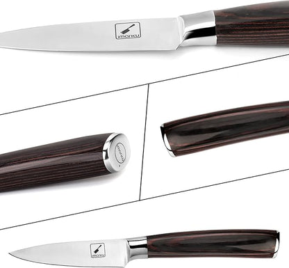 imarku Paring Knife - Paring Knives, 3.5 Inch Small Kitchen Knifes - Japanese High Carbon Stainless Steel Fruit Knife, Ergonomic Pakkawood Handle, Ultra Sharp Blade, Unique Gifts for Men and Women - Image 4