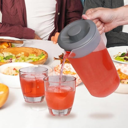 Water Pitcher with Lid 1 Gallon Pitcher, Freezer/Dishwasher Safe, BPA Free & Phthalate Free - Gray
