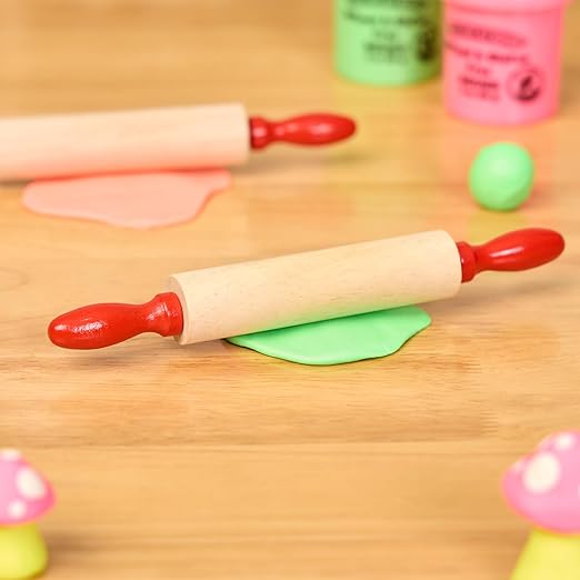 Colorations Natural Wood Rolling Pins, Set of 6, for Kids, Arts & Crafts, 7 Inches x 1 Inch (d), Class Pack, Party Pack, Dough, Clay, Sculpting, 6RP - Image 5