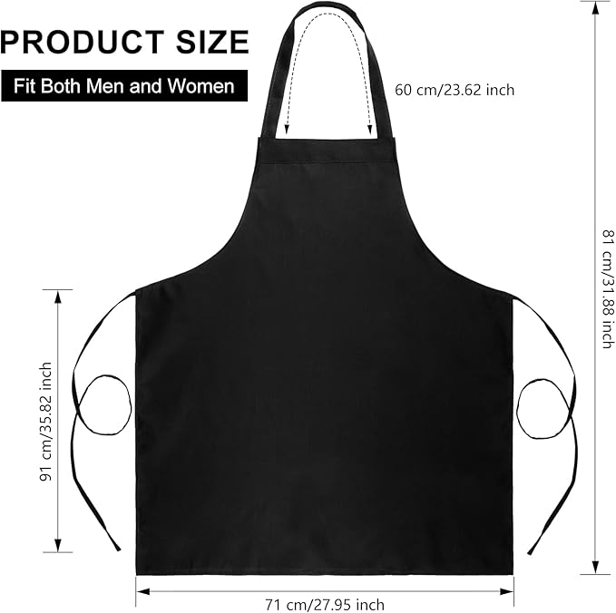 Foaincore Bib Aprons, Unisex Apron No Pocket Bulk Machine Washable Plain Aprons for Women Men Chef Kitchen Drawing - Image 2