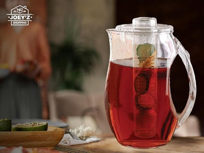 Large Fruit Infuser Water Pitcher (2.9 Quart / 93 Oz) – Shatterproof Acrylic Infusion Jug for Iced Tea, Juice, Beverages, Water, Lemon, Fruit & Herbs – BPA Free - Image 5