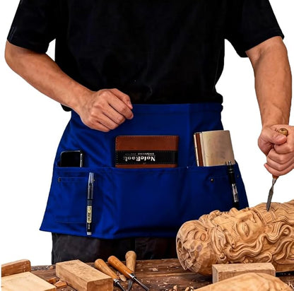 TiwerlfeServer Waist Aprons with 5 Pockets - 11.5 Inch Waterdrop & Oil Resistant Waitress Waiter Half Apron