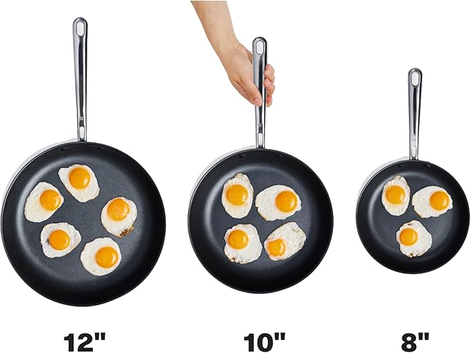 Misen Carbon Nonstick™ Skillet - Nitrided Carbon Steel - Professional Alternative to Teflon - 1100°F High Heat Ready - Easy Release - Induction, Oven, & Grill Safe - 12 Inch