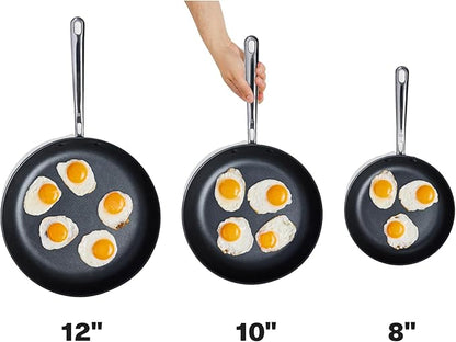 Misen Carbon Nonstick™ Skillet - Nitrided Carbon Steel - Professional Alternative to Teflon - 1100°F High Heat Ready - Easy Release - Induction, Oven, & Grill Safe - 12 Inch
