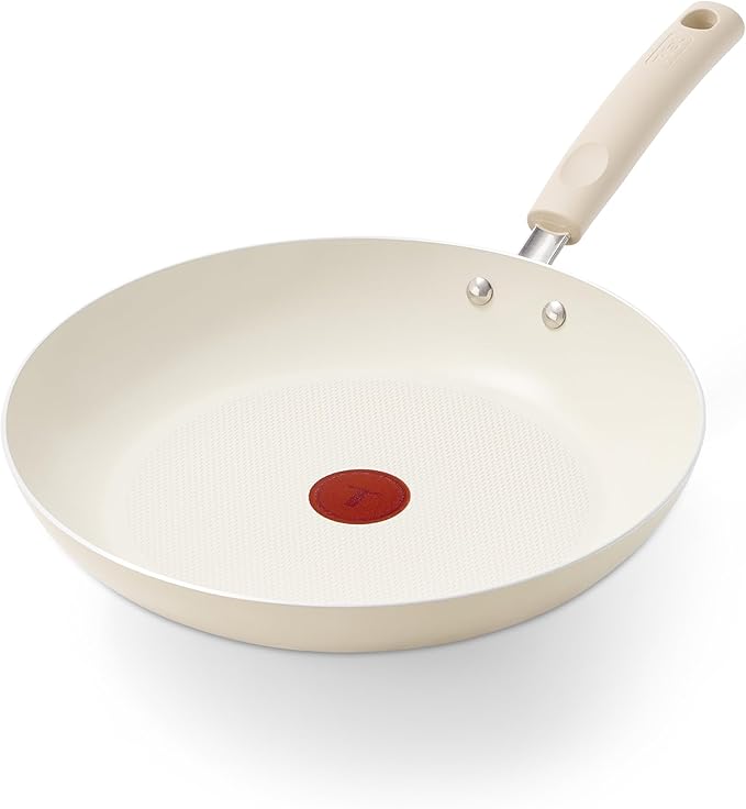 T-Fal Signature Nonstick 12 Inch Frying Pan Skillet, Oven Safe Up to 350°F, Dishwasher Safe, Pots and Pans Set, Non Stick Chef- Pan, Cream by T-falbrand