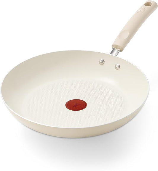 T-Fal Signature Nonstick 12 Inch Frying Pan Skillet, Oven Safe Up to 350°F, Dishwasher Safe, Pots and Pans Set, Non Stick Chef- Pan, Cream by T-falbrand
