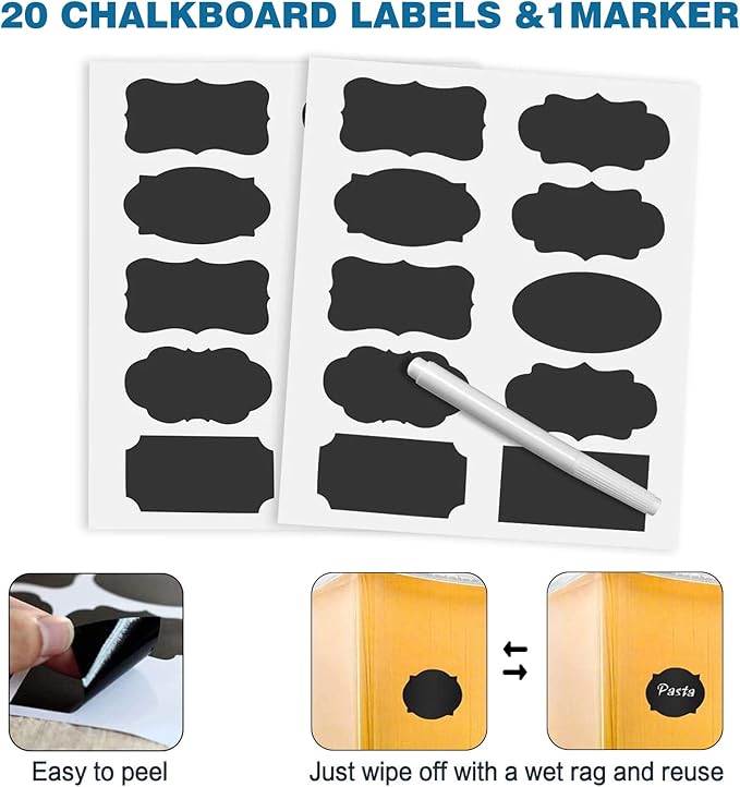 VERONES Large Tall Airtight Food Storage Containers, 10 PACK Plastic Airtight Kitchen & Pantry Organization, Ideal for Flour & Sugar Plastic Canisters with Labels - Image 6