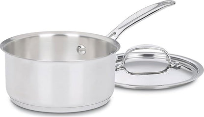 Cuisinart 1 Quart Saucepan w/Cover, Chef's Classic Stainless Steel Cookware Collection, 719-14 by Cuisinart