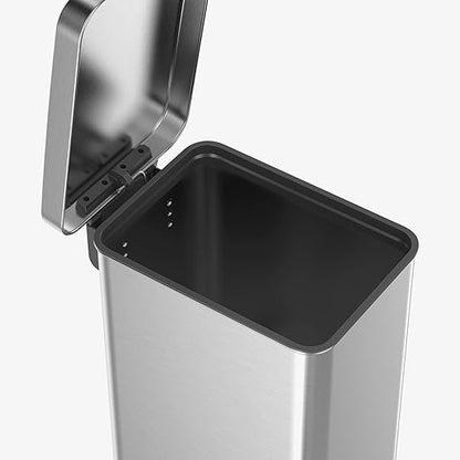 QUALIAZERO 50L / 13 Gallon Stainless Steel Step-On Kitchen Trash Can Soft-Close Lid, Fingerprint-Resistant, Removable Liner, Slim Shape Modern Design for Home, Office, Commercial Space - Image 6