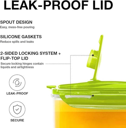 LocknLock Aqua Fridge Door Water Jug | Clear Pitcher | BPA Free Plastic Pitcher with Lid | 3 Quart Pitcher with Lid for Water, Juice, Tea & More Beverages, Green - Image 2