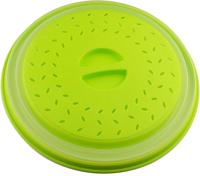 Dependable Industries' 2-in-1 Collapsible Microwave Splatter Guard Cover & Vegetable Washing Colander: The Ultimate Space-Saving Kitchen Essential